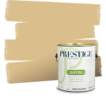PRESTIGE Paints Interior Paint and Primer In One, 1-Gallon, Satin, Comparable Match of Behr* Honey Tea*