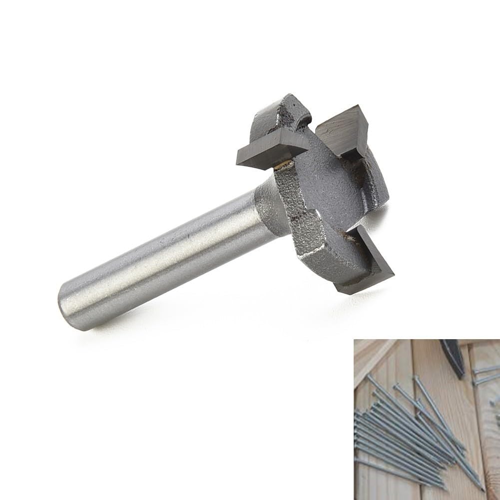 Carbide Tipped CNC Spoilboard Surfacing Router Bit, 1/4 Inch Shank Slab Flattening Router Bit for Flycutter/ Slab Leveler/ Rabbeting