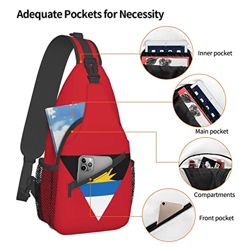 Mochila tipo bandolera unisex con bandera de Antigua y Barbuda miniatura 5