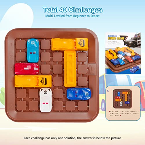 Hosfroll Board Games, Logic Brain Car Heavy Traffic Game Smart Math Travel Game Card Puzzle Game Toys For Kids 5 And Up #TOP2