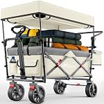 TRESKO – TRESKO® Bollerwagen Faltbar mit Dach, Kühlfach & Seitenrollo