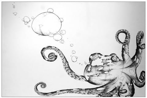 Fashion Lurking Kraken Octopus Painting Canvas Print 18" x 12" Modern Canvas Art Wall Decor Landscape Oil Painting Wall Art Wall Decor Home Decorations.