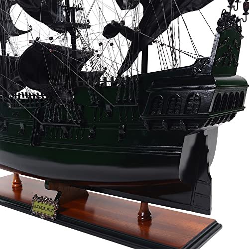 Old Modern Handicrafts Black Pearl Pirate Ship Wood Model #TOP4