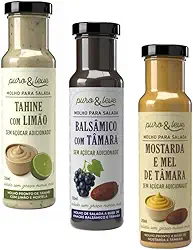 KIT 3 MOLHOS DE SALADA SAUDÁVEIS PURO & LEVE - MOSTARDA E MEL, BALSÂMICO E TAHINE