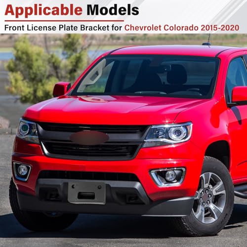 Image of License Plate Bracket Accessories for Chevrolet Colorado 2015-2020,for GMC Canyon 2015-2020 (Exclude ZR2) Front Bumper License Plate Holder Replacement Frame Black Mount