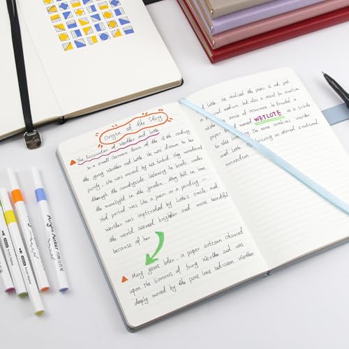 Carnet de notes ligné en cuir souple A5 violet à sangle