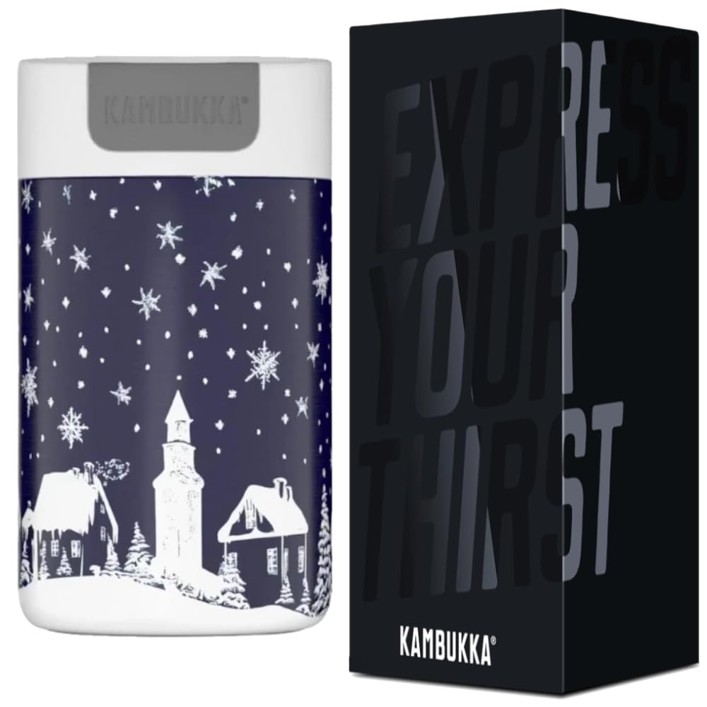 Kambukka Olympus 300 ml – kubek termiczny świąteczny Let it snow | szczelny, Snapclean, stal nierdzewna