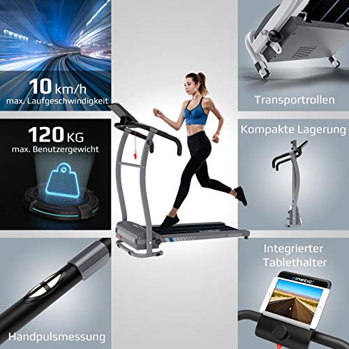 Kinetic Sports KST1650FX Laufband 500 Watt leiser Elektromotor 6 Pogramme, GEH- und Lauftraining, Tablethalterung… – Bild 5