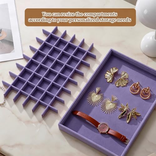 Image of Large Velvet Jewelry Tray Display Drawer Inserts 2 Pack