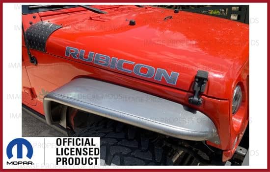 Miniatura 3 de Decal Mods Rubicon - Calcomanías gráficas para capó para Jeep Wrangler JK Rubicon (2007-2018) Topo Map - Gris con líneas grises oscuras, contorno