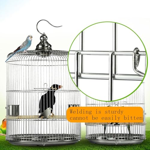 Cage à oiseaux suspendue circulaire avec poignée portable intégrée - 6
