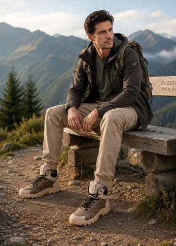 Image of OFF LIMITS Raftar Outdoor Boots for Men with KPU and Synthetic Upper, Moulded Insock and Durable TPR Sole, Lace-Up High-Top Boots for Travel, Exploration and Outdoor Activities