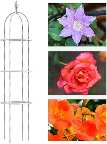 Obelisco de rosas de 5.9ft, 6.9ft, enrejado de metal para escalar plantas, jaula grande de tomate de jardín, impermeable y a prueba de óxido, fácil