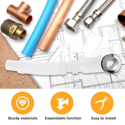 Tubo de desagüe extensible para lavabo con trampa de agua 4