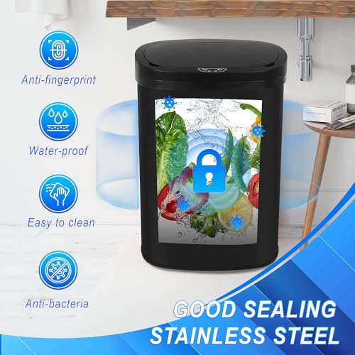 Caneca de basura ovalada azul 13 gal para cocina miniatura 5
