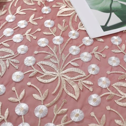 Nappe dentelle brodée haut de gamme rouge vin pour table de réception chic - 5