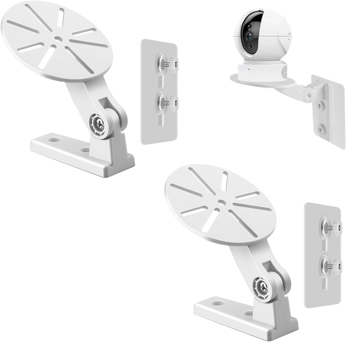 2 Set CCTV Camera Wall & Ceiling Mounting, Strong Adhesive Wall Camera Mount, Security Bracket Universal Mount Holder for Indoor & Outdoor Use,No Drill Installation