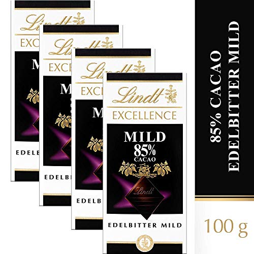 Lindt Excellence 85% Cacao milde Edelbitter-Schokolade (vegan, glutenfrei, laktosefrei) 4 x 100g – Bild 3
