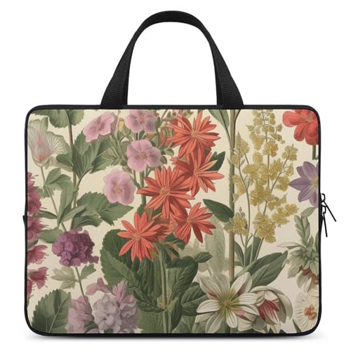 Housse ordinateur portable motif fleurs idéale pour travailler au café