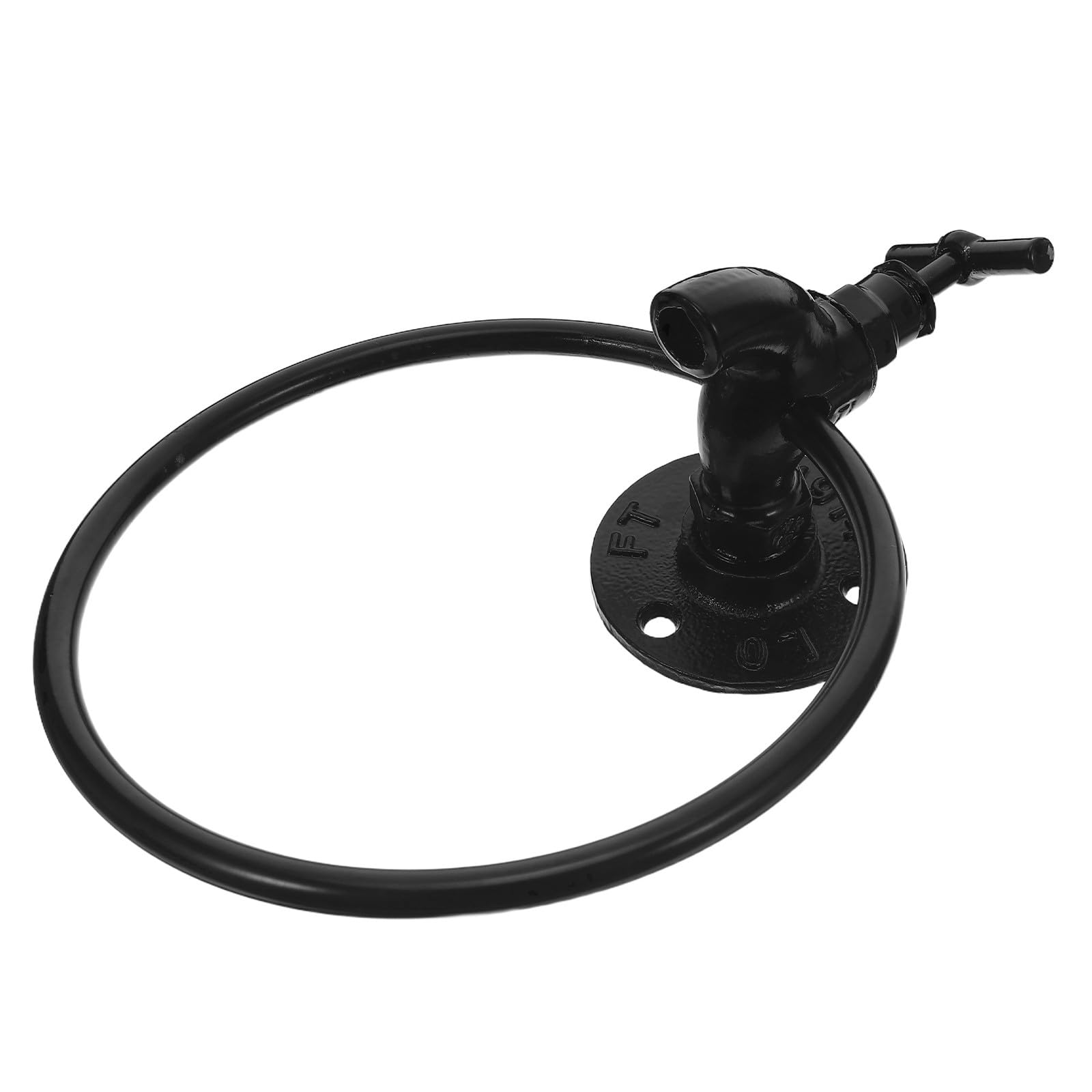 Anello Portasciugamani Rotondo da Parete in Ferro Nero | Stile Vintage e Rustico, Installazione Verticale o Orizzontale, per Bagno e Casa