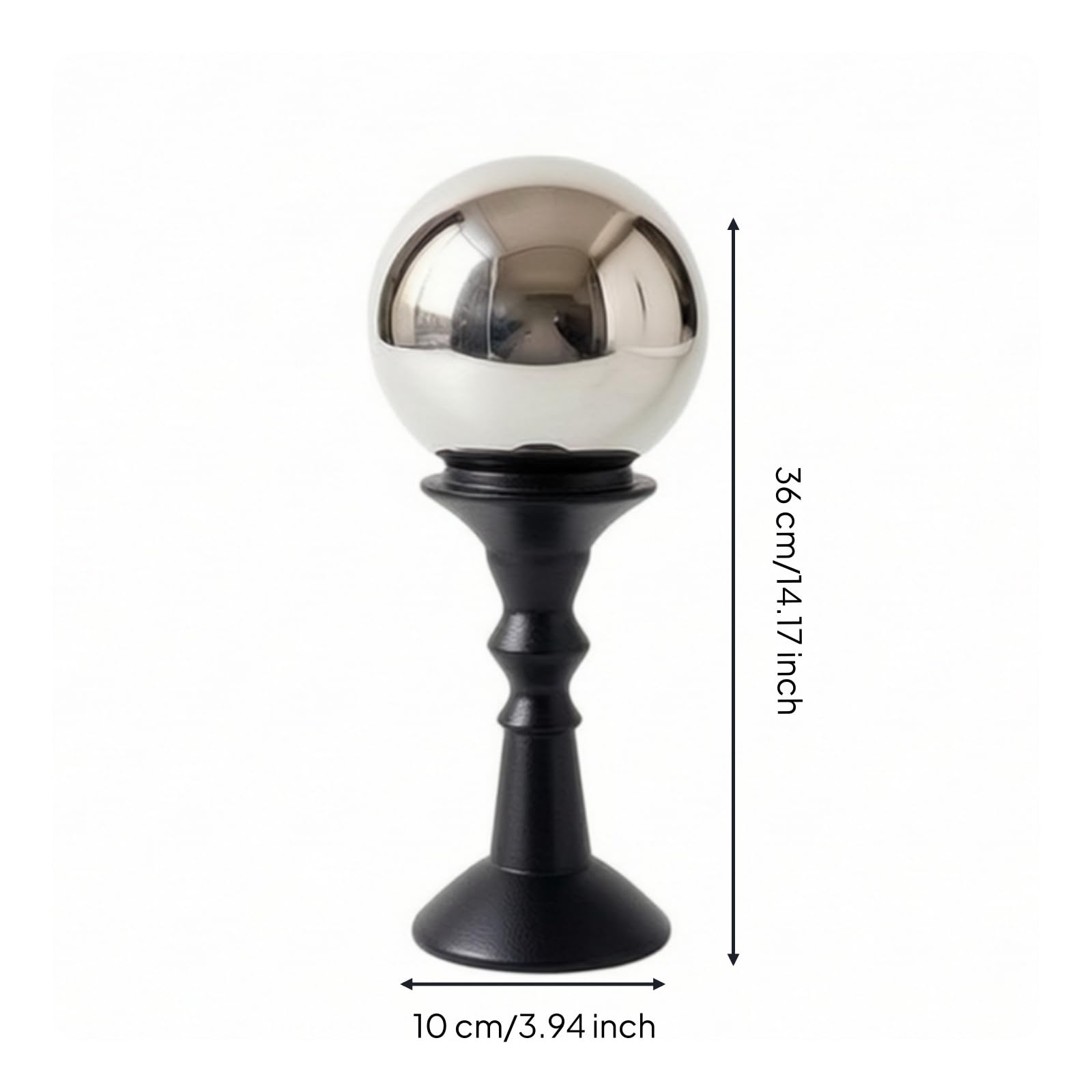 rockible Profumatore Decorativo Bottiglia Diffusore Vaso Profumo Flacone Essenze Contenitore Aroma con Piedistallo Nero in Legno E Resina per Dispersione, Sfera