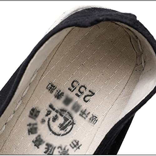 Men's Traditional Chinese Style Kung Fu Tai Chi Old Beijing Martial Arts Slip-On Shoes, Comfortable Soft Canvas Rubber Sole Tai Chi Closed Slippers, Non-Slip, Fashionable, Breathable4