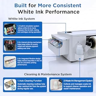 KOMHOW R1390 DTF Printer - A3 Tshirt Printing Machine, Direct to Film Heat Transfer Printer with White Ink Circulation System, DIY Print for Clothing(Includes Oven)
