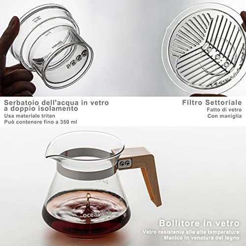 Máquina de Café de filtro, Batería Cargada, Cafetera Americana, 1-2 Tazas de Café, Jarra de Vidrio, Función de Apagado… - Imagen 6