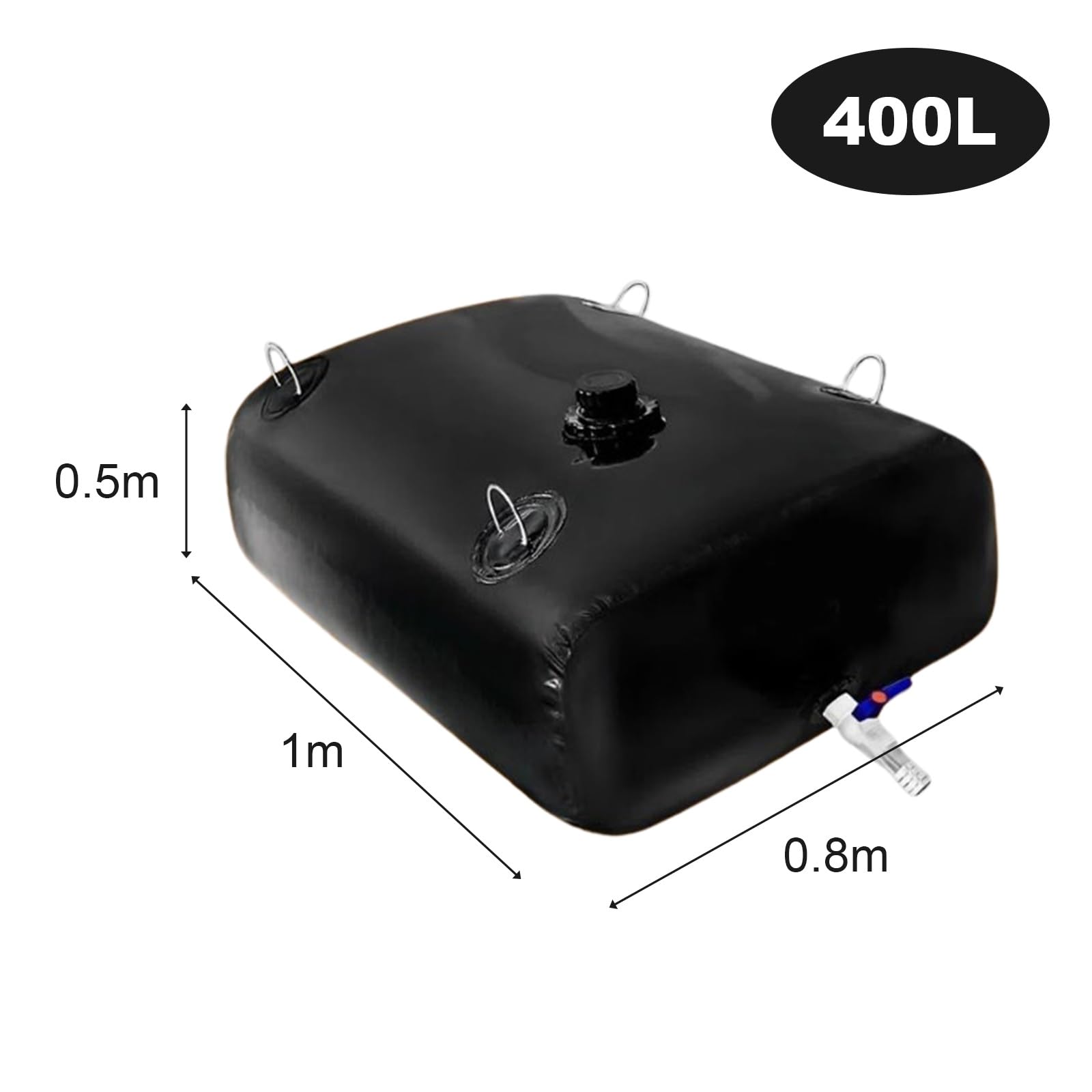 Tanica Acqua Campeggio con Maniglia in Metallo, Serbatoio Flessibile, Tanica Pieghevole, Serbatoio Acqua Barca for Camper, Irrigazione Agricola(400L/105Gal)
