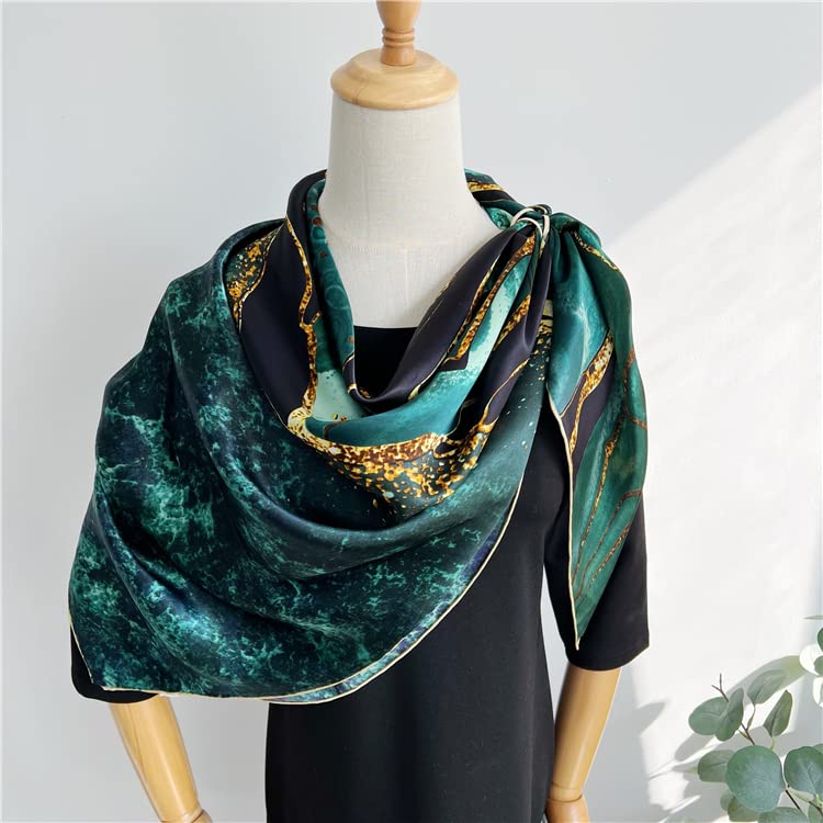 100% Mulberry Silk Scarfs for Women 43"*43" Large Square Satin Lightweight Scarf for Wraps Shawl with Gift Packed4