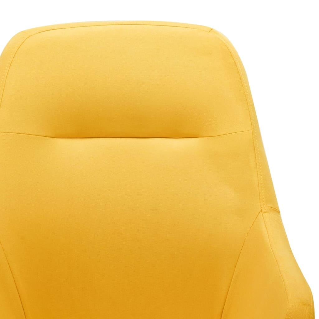 Mecedora con cojín extraíble, marco de metal y patas de madera de haya en tela amarilla mostaza que soporta hasta 110 kg para salón y jardín
