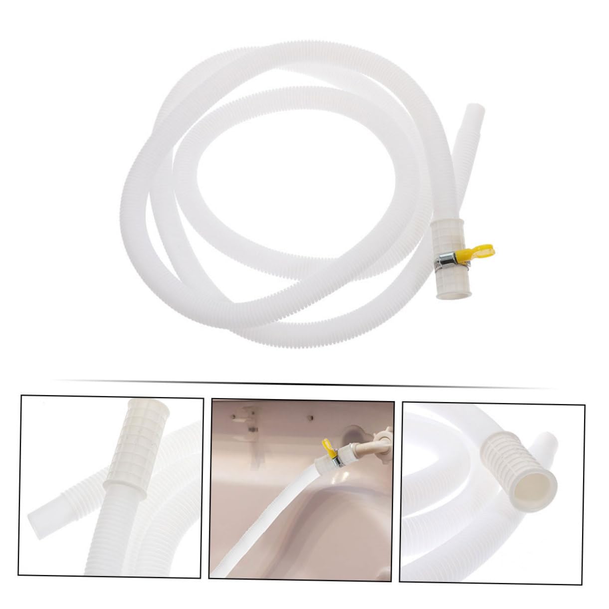 Uonlytech Tubo Scarico Condizionatore Bianco in Pe con Fascette di Bloccaggio, Tubo Flessibile per Condensa, Esterno e Resistente, per Unità di Climatizzazione Portatile