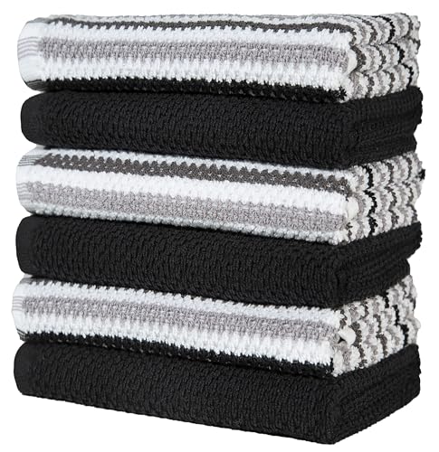 Paños de cocina de algodón grandes de 16 x 26 pulgadas con relieve absorbente 5