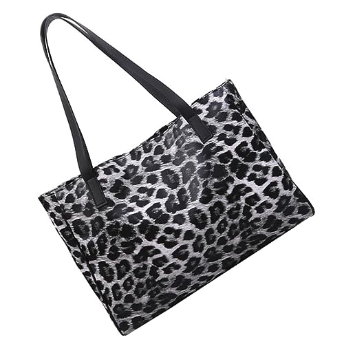 Sac cabas pour femme léopard grand format : pochette de rangement et sac à main décontracté