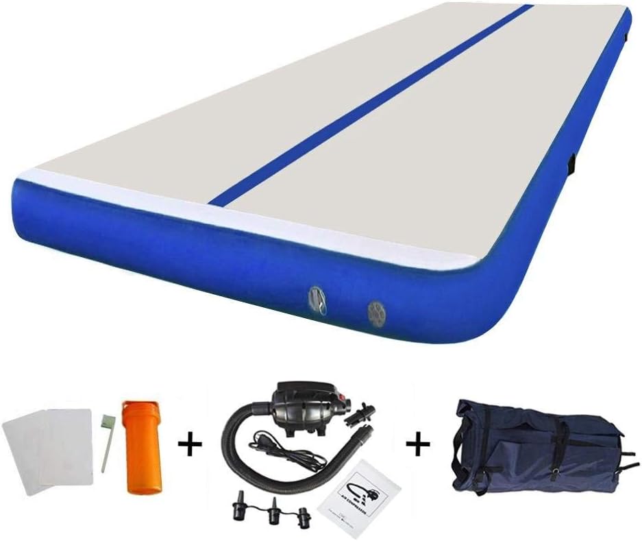 GLANT 13ft/16ft/20ft/23ft/27ft/30ft/40ft/50ft Inflatable Gymnastics AirMat Tumble track Tumbling Mat Track Floor Mats with Electric Pump for Home Use/Training/Cheerleading/Beach/Park and Water