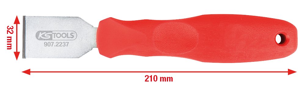 KS Tools 907.2237 Rasqueta de metal duro, 32x210 mm