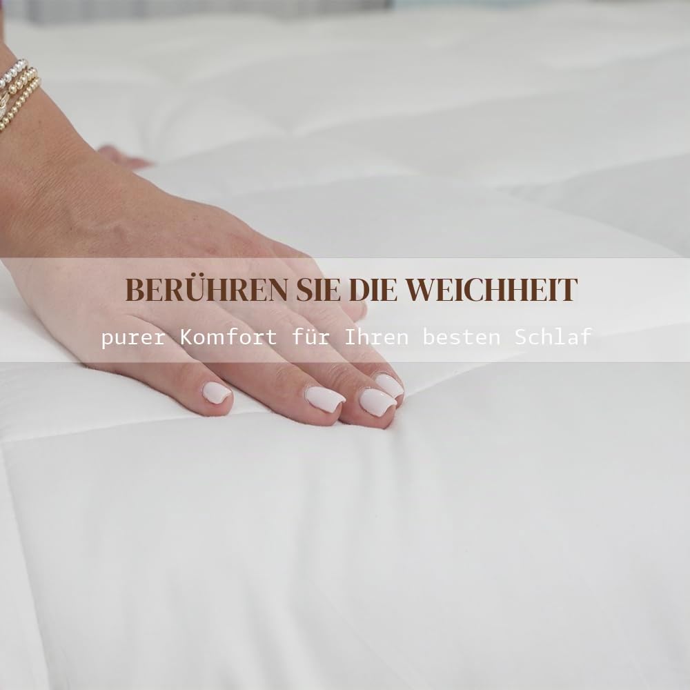 ACCURATEX 450GSM Winterdecke 200×200 cm mit Daunenalternative Füllung | extra warme & dicke Bettdecke, flauschige & atmungsaktive Steppdecke mit 8 Eckbändern, OEKO-TEX zertifiziert, waschbar