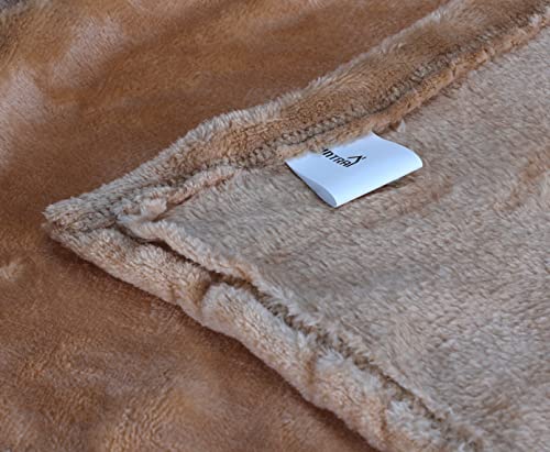 Mintra Microfiber Blanket, Super Soft, 100% Polyester (130 x 180 cm) - Gold