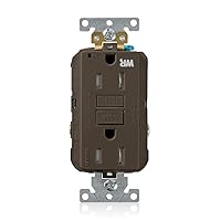 Vista 5 de Leviton Receptáculo GFCI dúplex de autoprueba dúplex de 15A-125V extra resistente a la intemperie, 15 amperios, G5262-WTE, negro