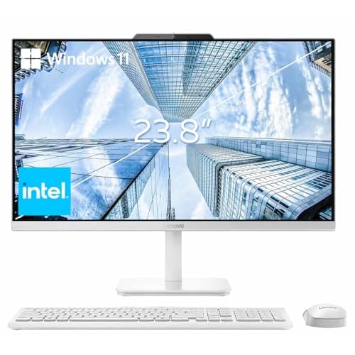 Lenovo 24" FHD All-in-One Desktop Computer for Home & Office, Intel Processor, 32GB RAM, 1TB PCIe SSD, HDMI, WiFi 6, Bluetooth 5.2, Business AIO, Vent-Hear, Wireless KB & Mouse, Windows 11 Pro