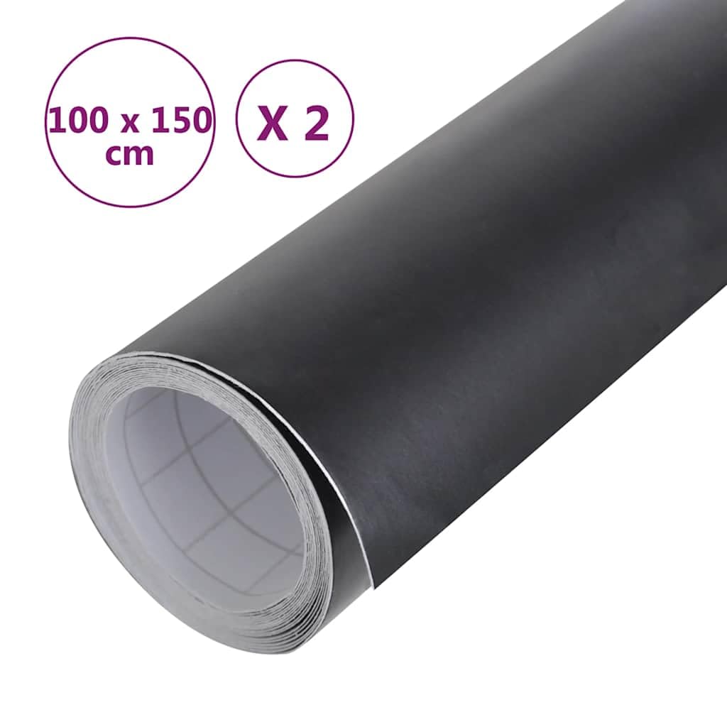 Mangloder Autofolie 2 Stk. Matt-Schwarz 100x150 cm selbstklebend Vinyl Fahrzeugfolie für Carwrap Tuning Lackschutz Scheibentönung Sonnenschutz Karosserie Innenraum Dekor