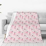 Pink Poodle Dog Cute Art Full Fleece Throw Cloak Wearable Blanket Flannel Fluffy Comforter Quilt Nur