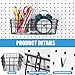Sieral 4 Pcs Large Pegboard Baskets Set 12 x 6.5 x 4 Inch Black Metal Wire Baskets Peg Board Organizer Accessories Wall Mount Pegboard Bins Workbench Garage Storage Versatile Wall Organizer Attachment