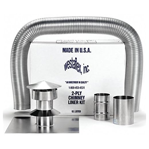 WESTAFLEX Chimney Liner Kit, 6" Dia, 25 ft. L