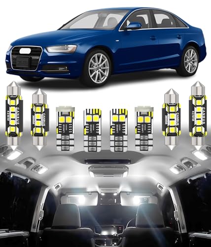 Bombilla LED Interior Coche AUDI A4 S4 RS4 B8 Avant Sedan Luces Blancas Plafón 16uds