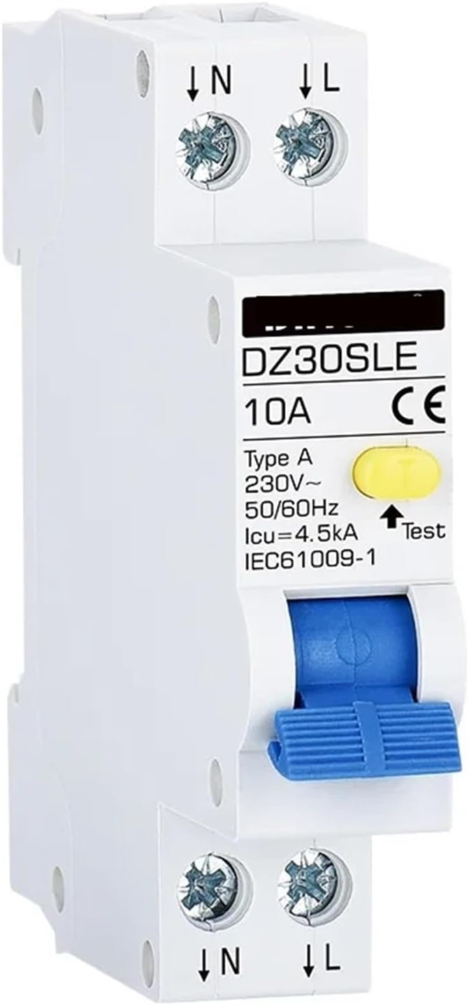 1 Pcs Mini RCBO 1P+N Type A Residual Current Differential Automatic Circuit Breaker 10A 20A 25A 32A 40AOver Current Leakage Protection(B Curve,16A)