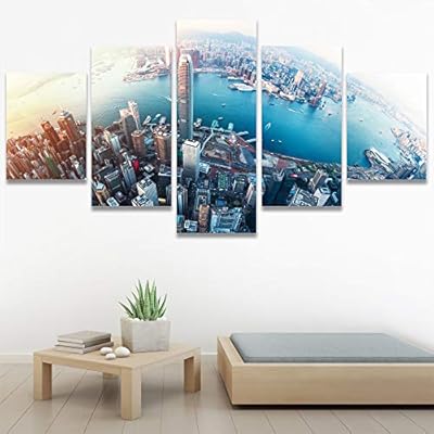SIGNWIN 5 Panel Canvas Wall Art Modern Art...