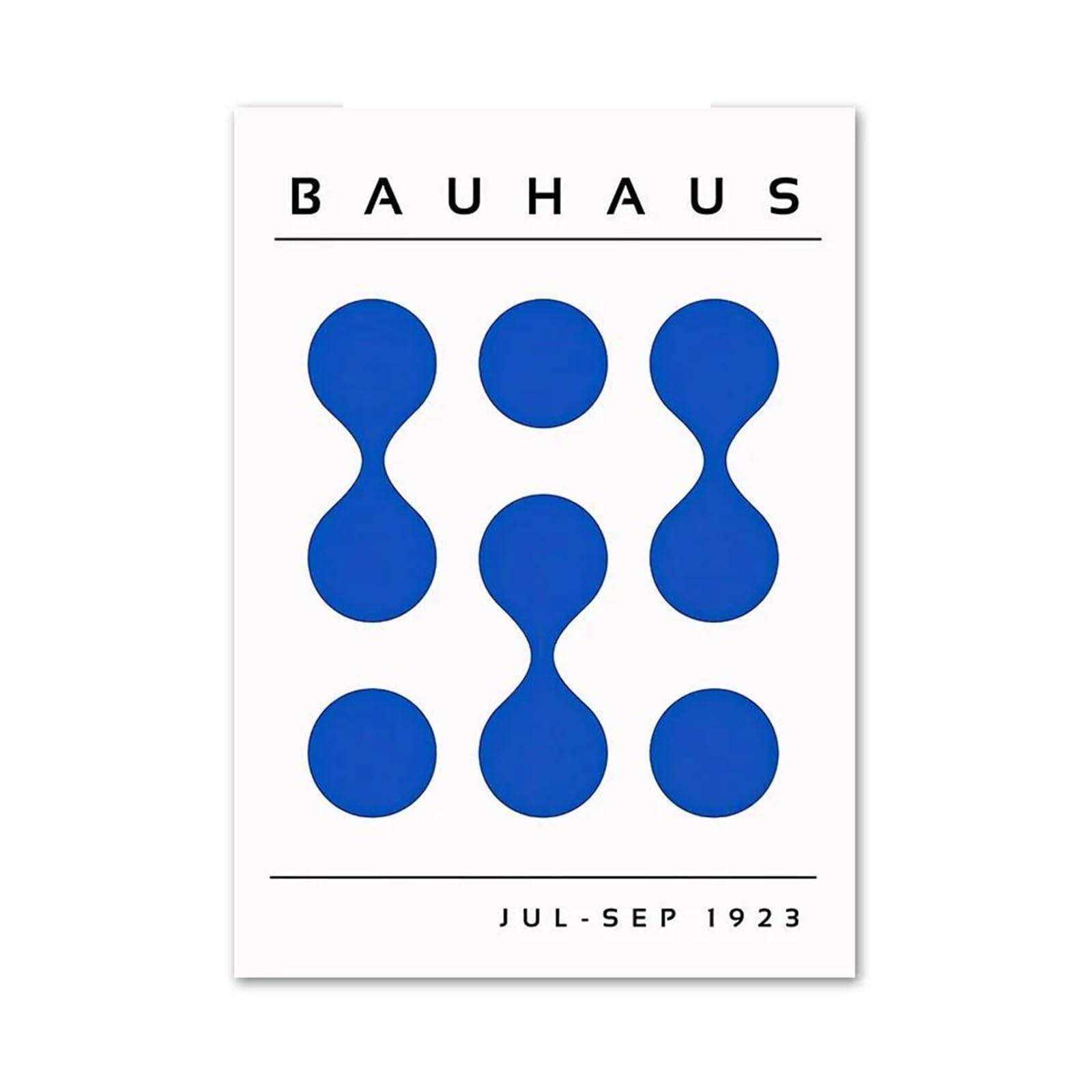Tableau Bauhaus bleu déco nature affiche art mural géométrie abstraite