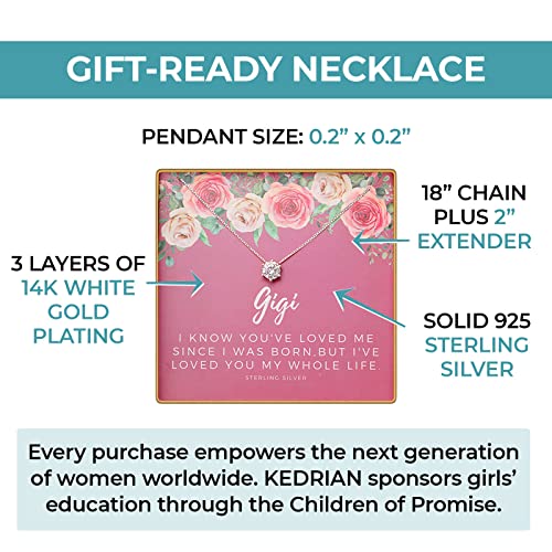 Kedrian Gigi Necklace, 925 Sterling Silver, Gigi Gift Necklaces For Women, Gifts For Grandma Gifts Pendant, Grandma Necklace For Women, Gifts For Gigi Gifts For Mothers Day, Gift For Grandma Birthday #TOP4