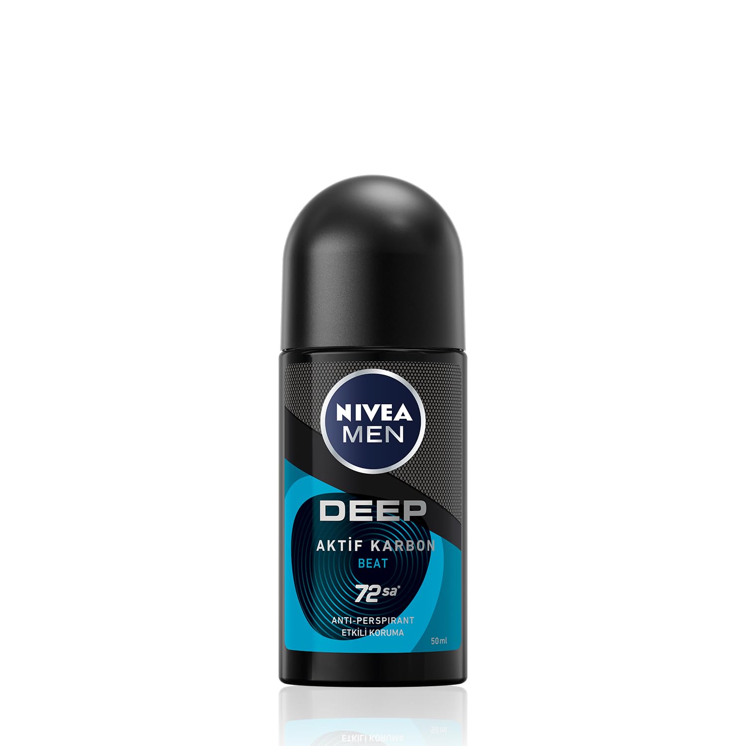 NIVEA Men Erkek Roll-on Deodorant Deep Dimension Beat 50ml, 72 Saat Anti-perspirant Ter Koruması